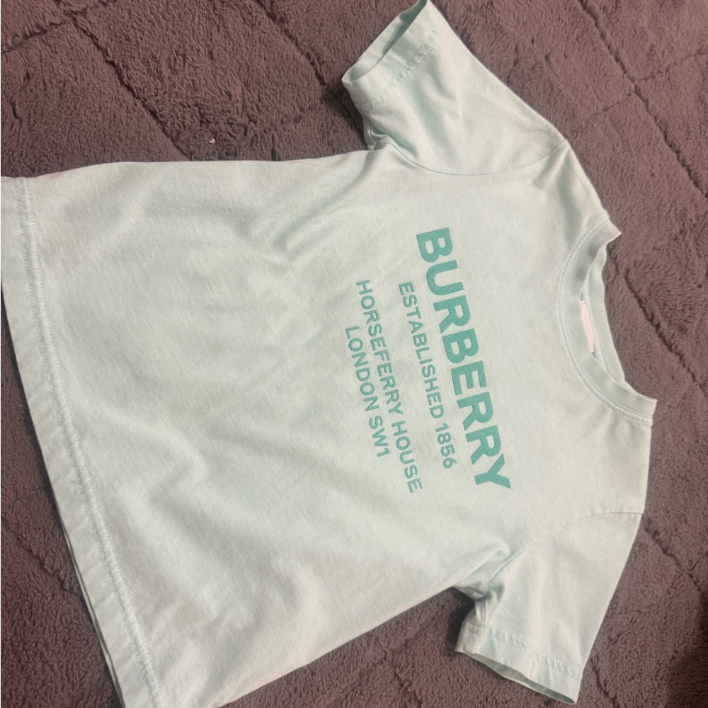 Burberry Kids Mint Green Graphic Tee